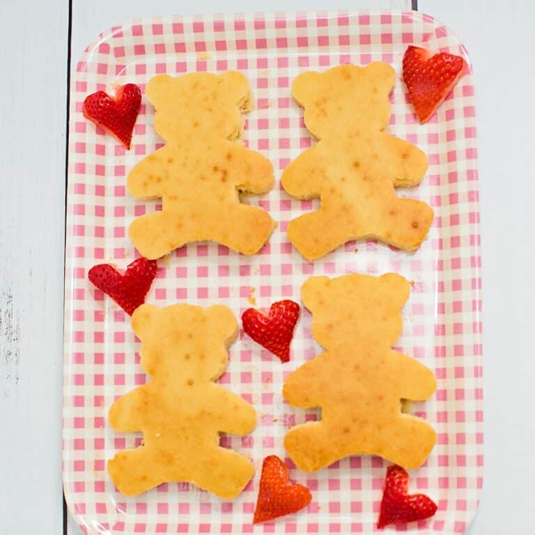Bear Heart Pancakes Cookie Cutter Valentines Day Treats
