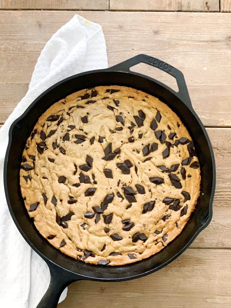 One Bowl Skillet Chocolate Chip Cookie