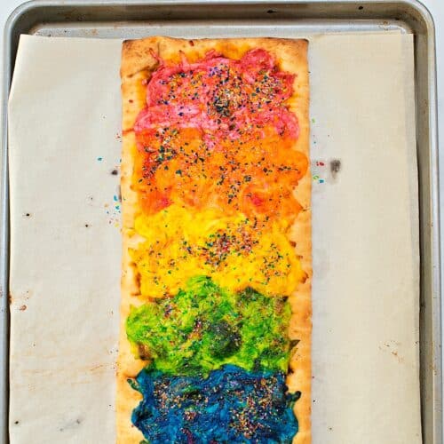 Rainbow Glitter Unicorn Pizza