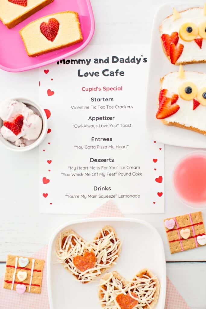 Printable Valentine Dinner Menu For Kids