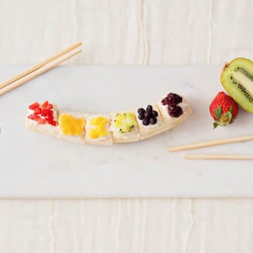 Rainbow Fruit Banana Sushi