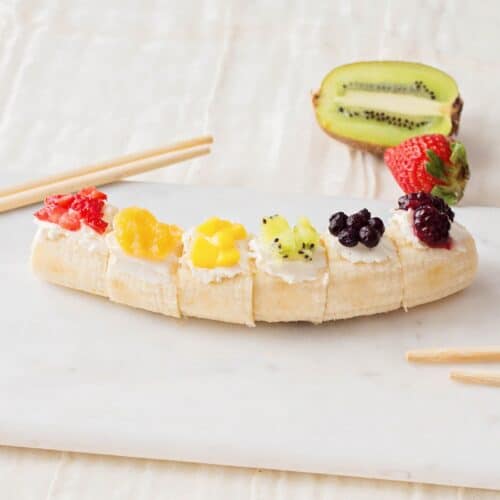 Rainbow Fruit Banana Sushi