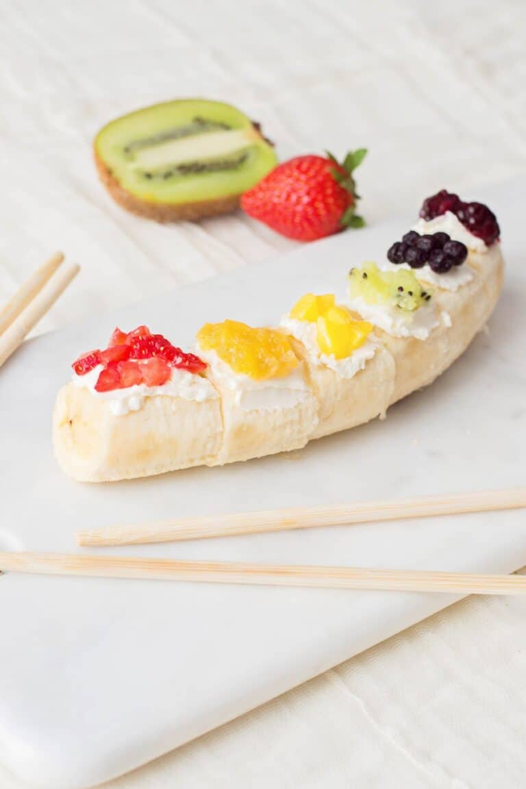 Rainbow Fruit Banana Sushi