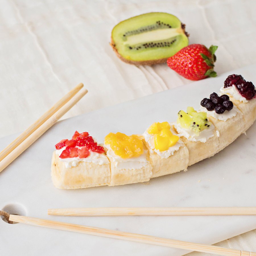 Rainbow Fruit Banana Sushi