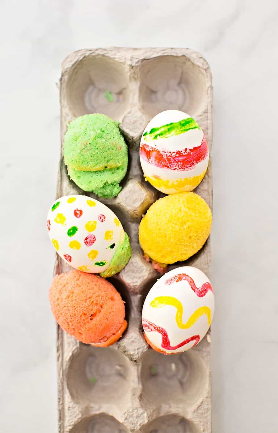 These mini Cake in Eggshells are a fun spring surprise and clever sweet treat of an April Fool's prank! The perfect Easter treat for kids. 