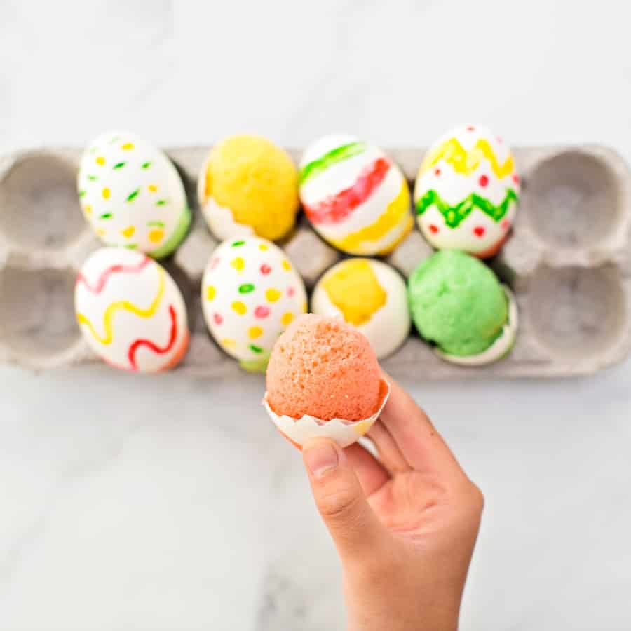 These mini Cake in Eggshells are a fun spring surprise and clever sweet treat of an April Fool's prank! The perfect Easter treat for kids. 