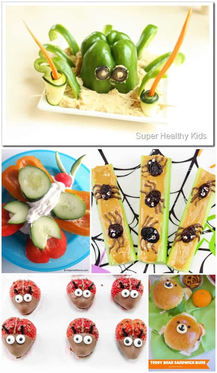 Cute foods that look like animals. Adorable kid snacks or lunch. 