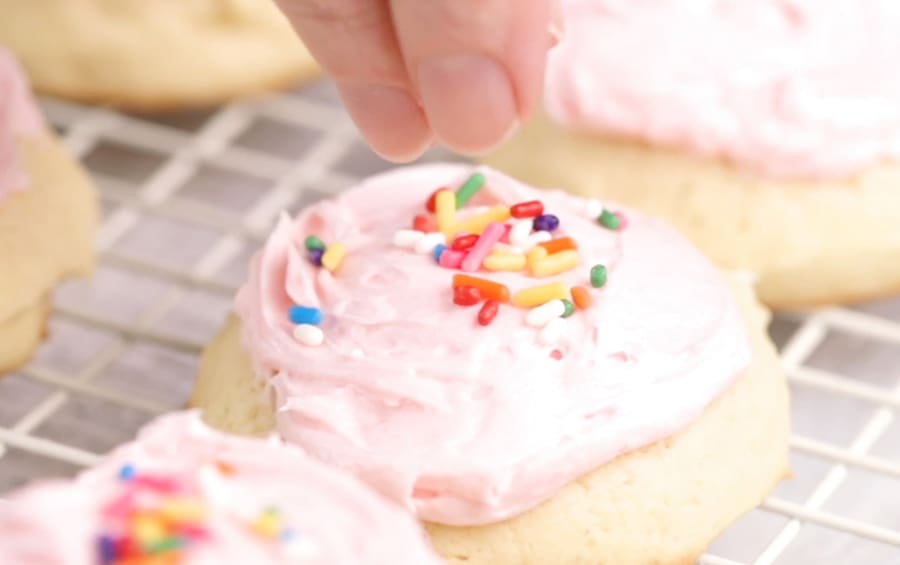 Soft Vanilla Cookies | Best Soft Baked Frosted Sugar Cookie Recipe -