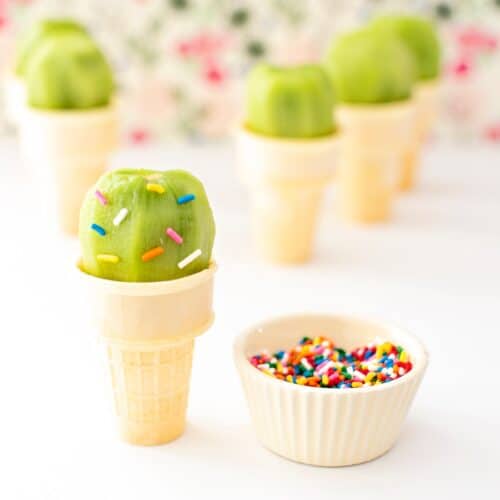 Cactus Kiwi Fruit Ice Cream Cones