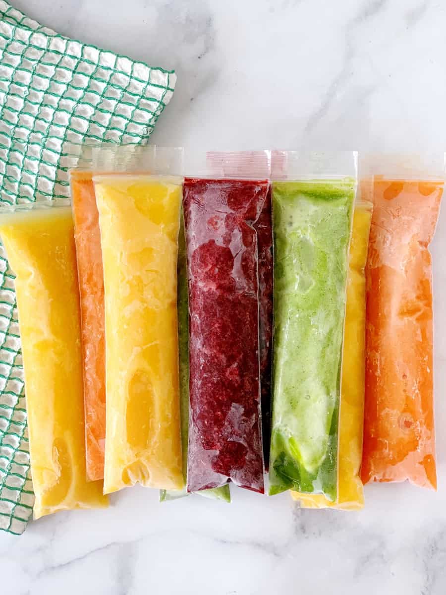 fruit and vegetable ice pops
