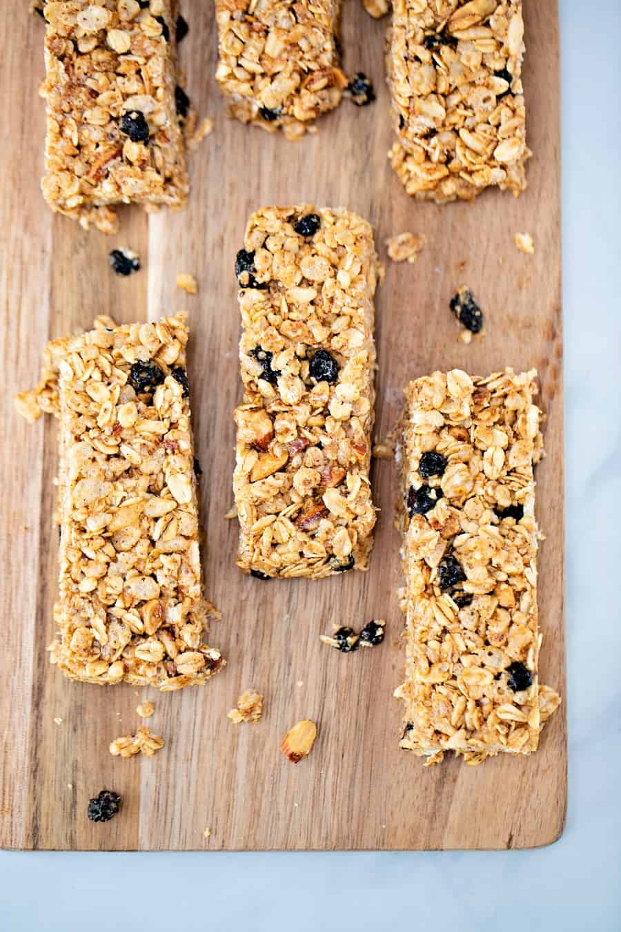 No Bake Blueberry Almond Granola Bars