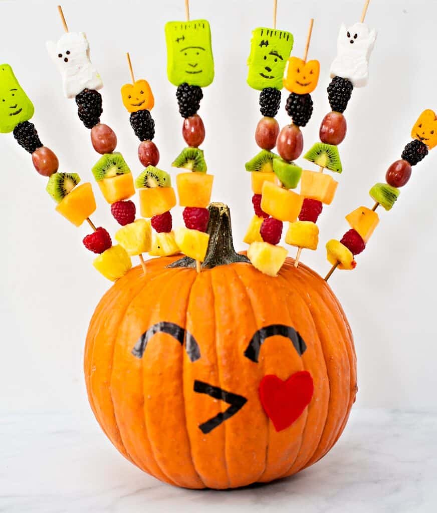 Pumpkin Fruit Skewer Halloween Treat