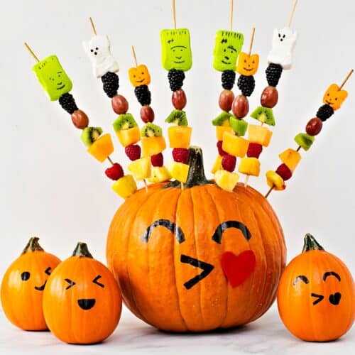 Pumpkin Fruit Skewer Halloween Treat