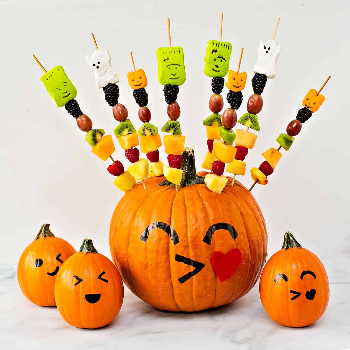 Pumpkin Fruit Skewer Halloween Treat -