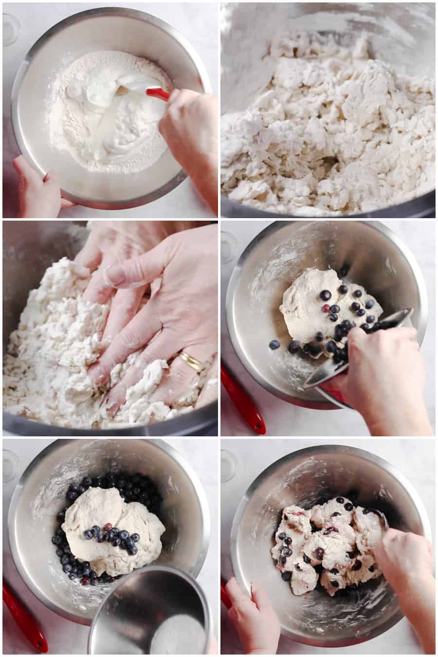 Easy Two Ingredient Blueberry Bagels - process