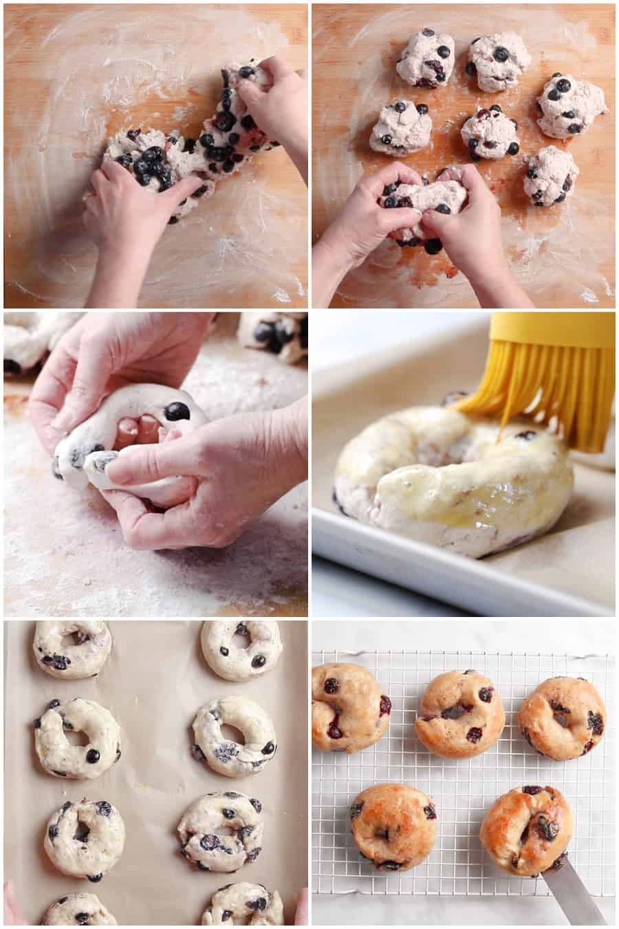 Easy Two Ingredient Blueberry Bagels - process 