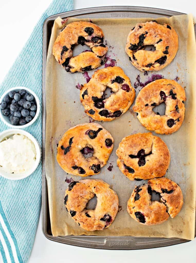 Easy Two Ingredient Blueberry Bagels