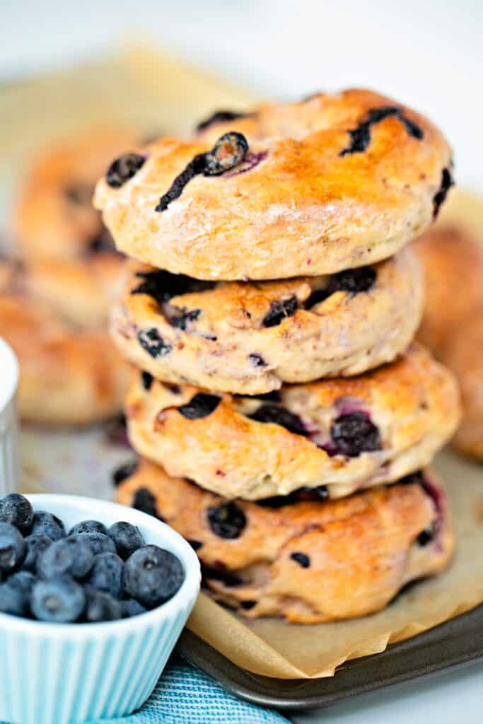 Easy Two Ingredient Blueberry Bagels