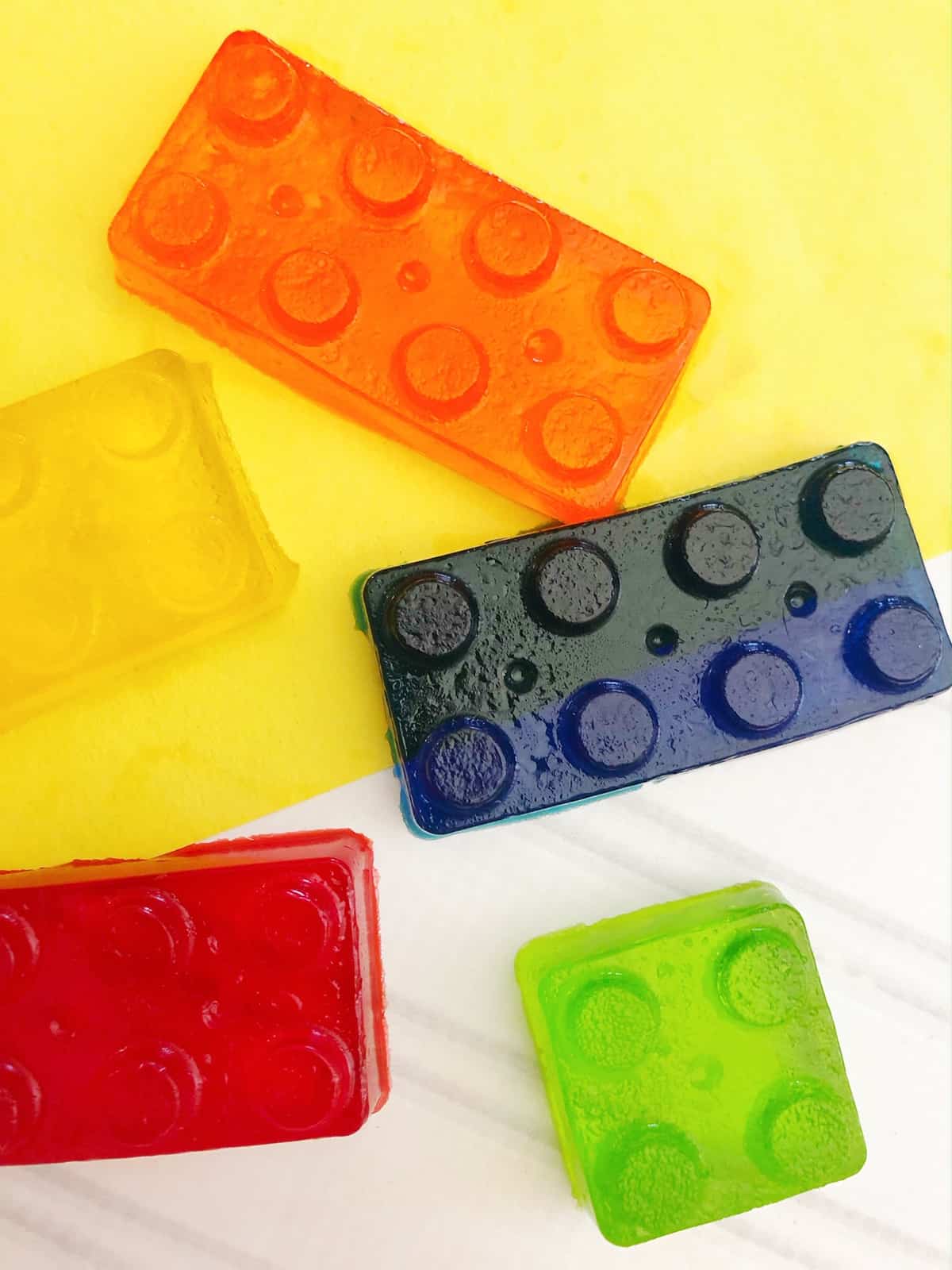 Jell-O Treats Made from Lego Molds