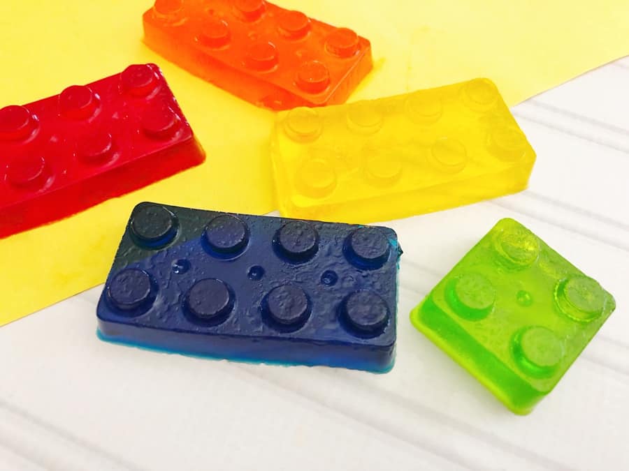 Jell-O Treats Made from Lego Molds