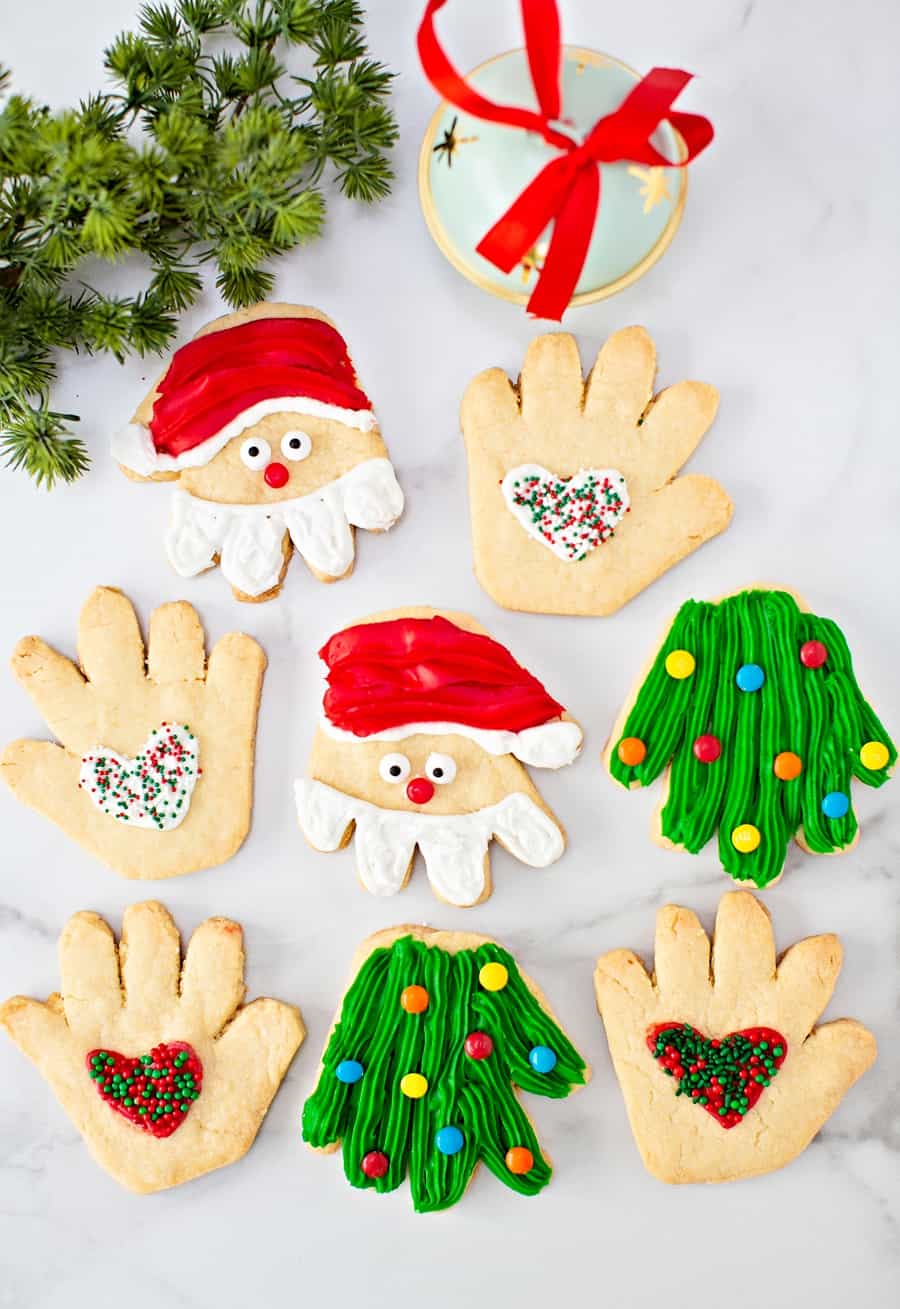 Handprint Christmas Sugar Cookies -cute holiday treat for kids