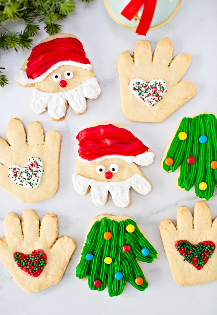 Handprint Christmas Sugar Cookies -cute holiday treat for kids