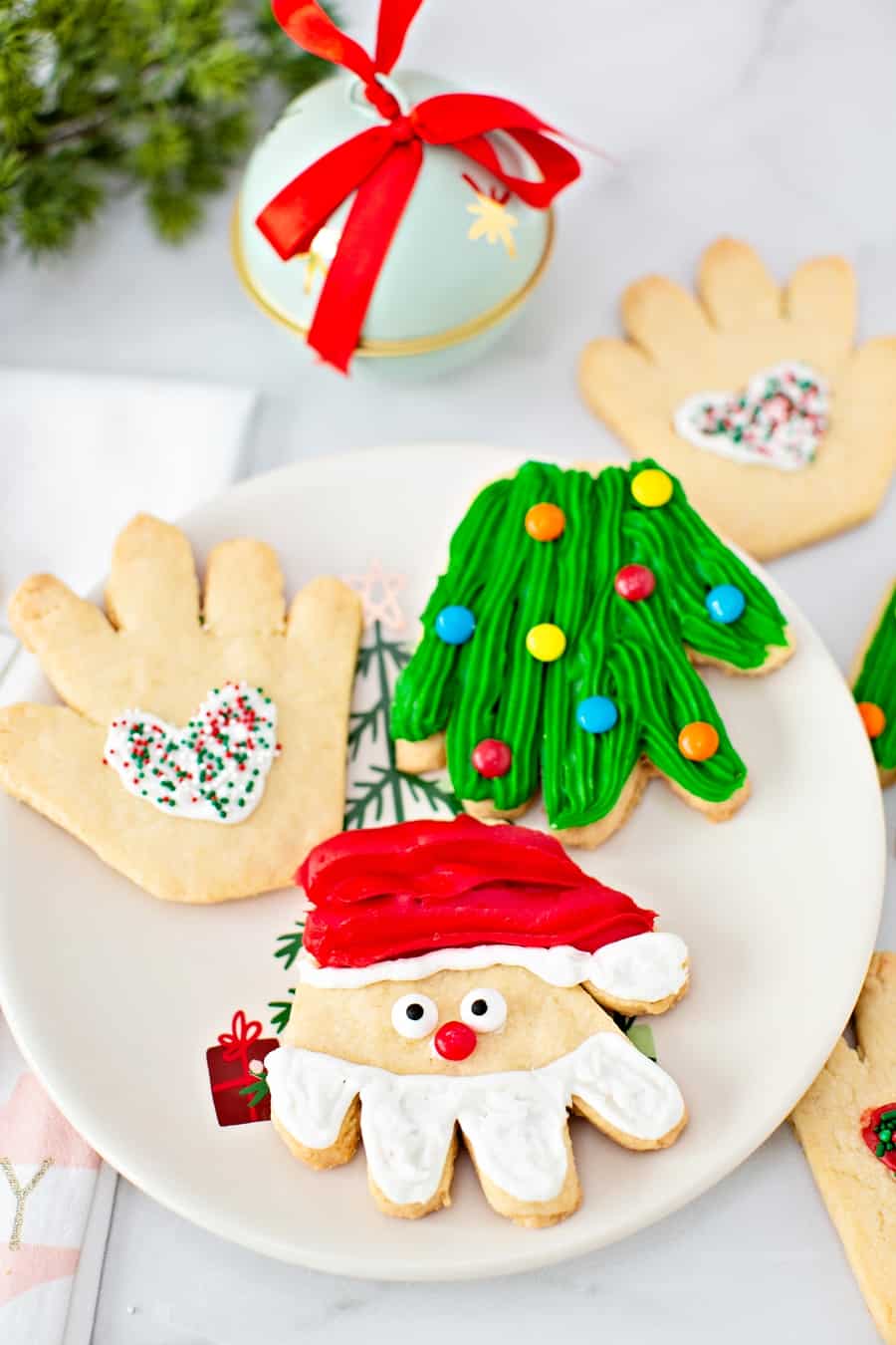 Handprint Christmas Sugar Cookies -cute holiday treat for kids