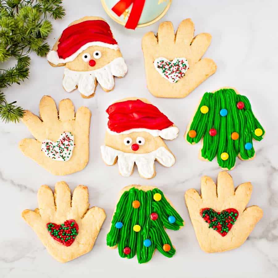 Handprint Christmas Sugar Cookies -cute holiday treat for kids