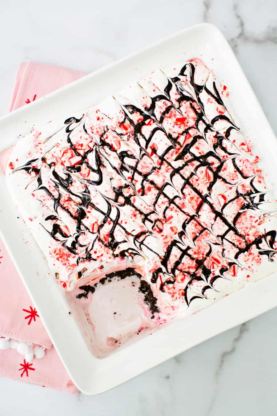 Christmas Ice Cream Cake Recipe - Pink Peppermint Ice Cream Cake