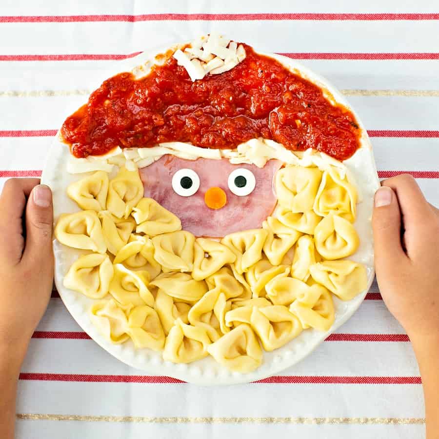 Santa Pasta Christmas Dinner idea for kids