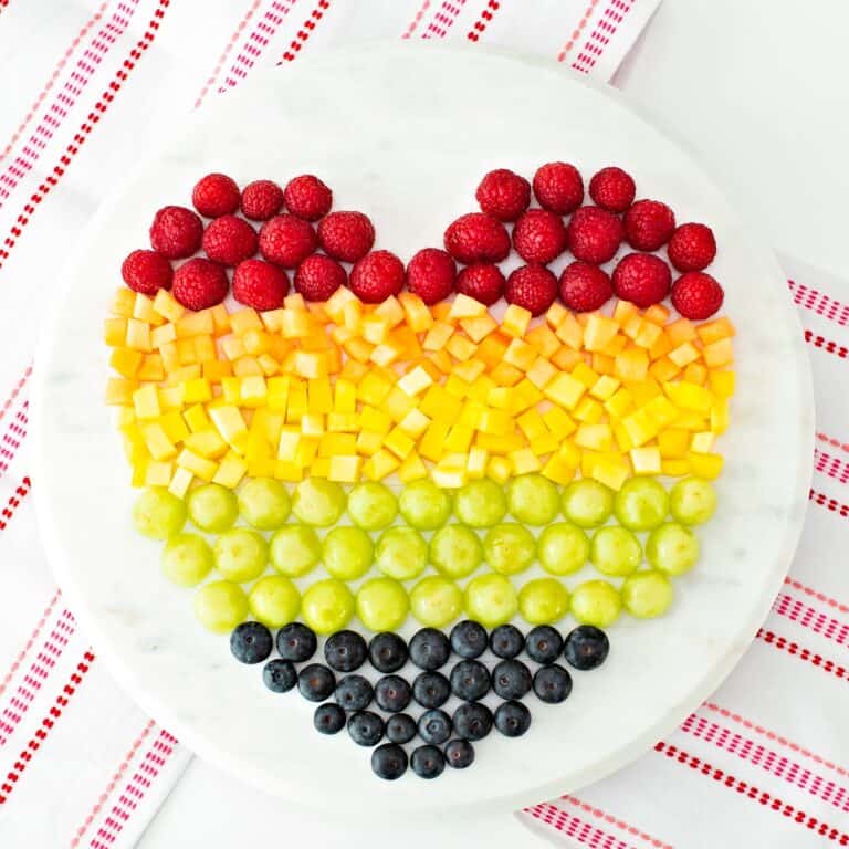 Rainbow Fruit Heart Healthy Valentine Snack