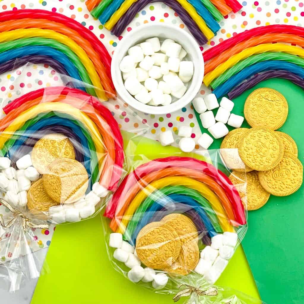 St. Patrick's Day Favors With Gold Coins And Rainbows
