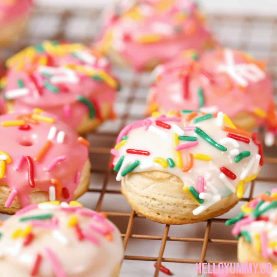 Mini Biscuit Rainbow Donuts