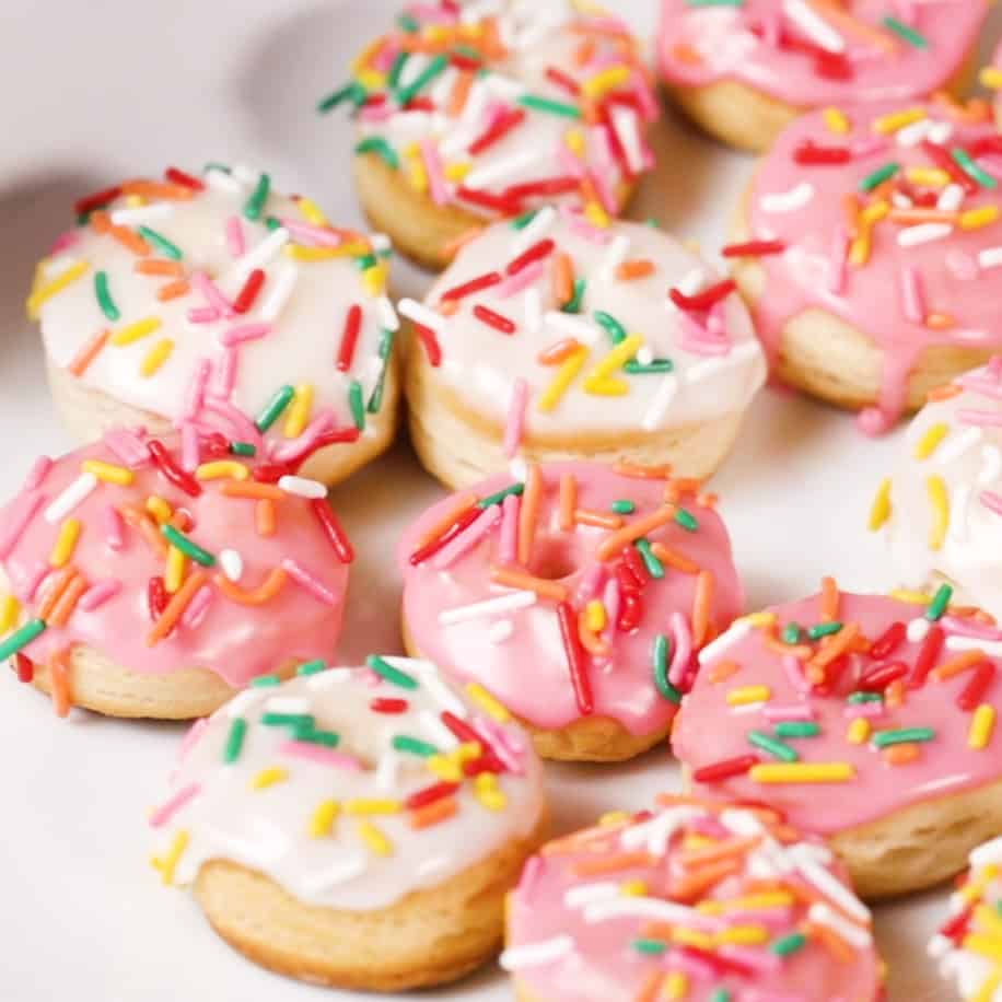 Mini Biscuit Rainbow Donuts