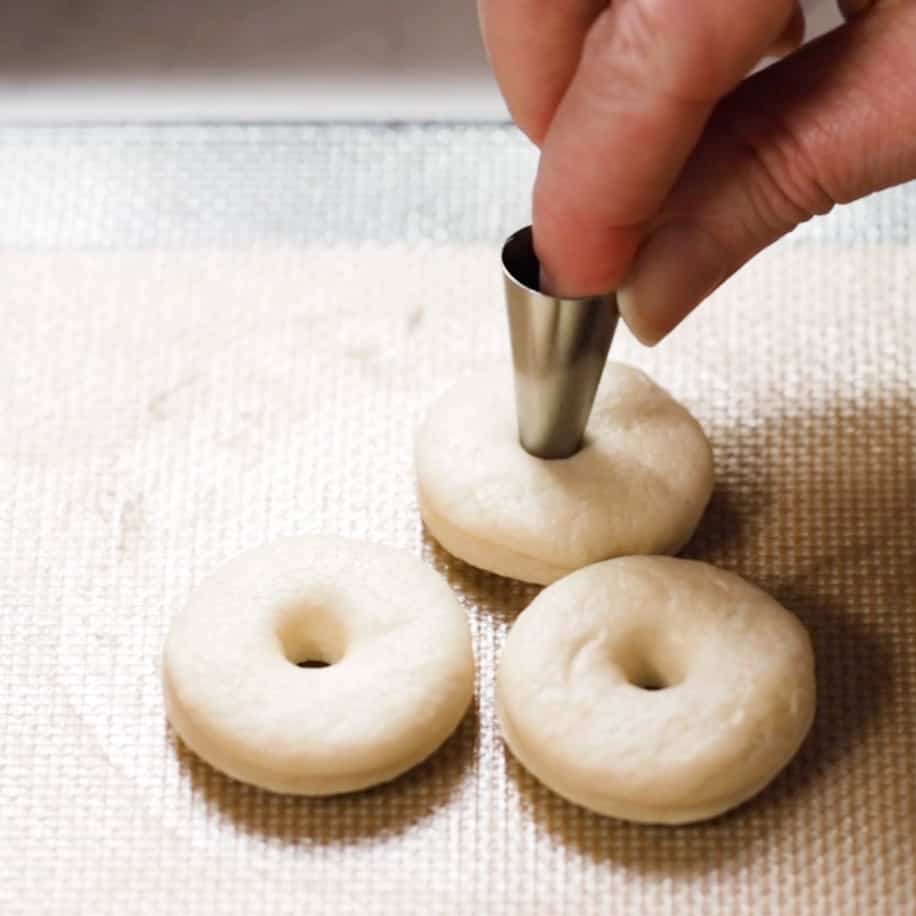 Donuts out of biscuit dough