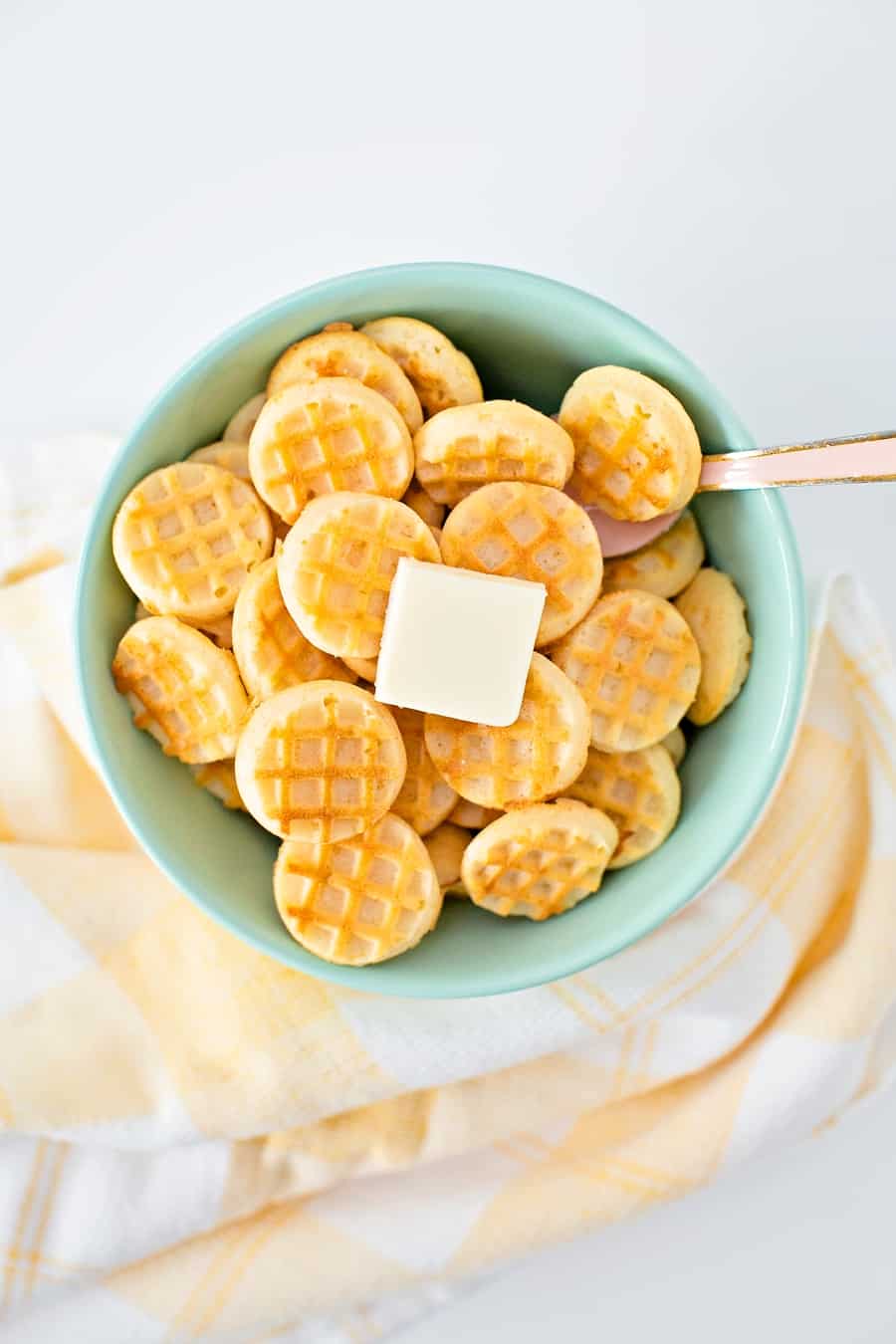 waffle pancake cereal in a bowl 