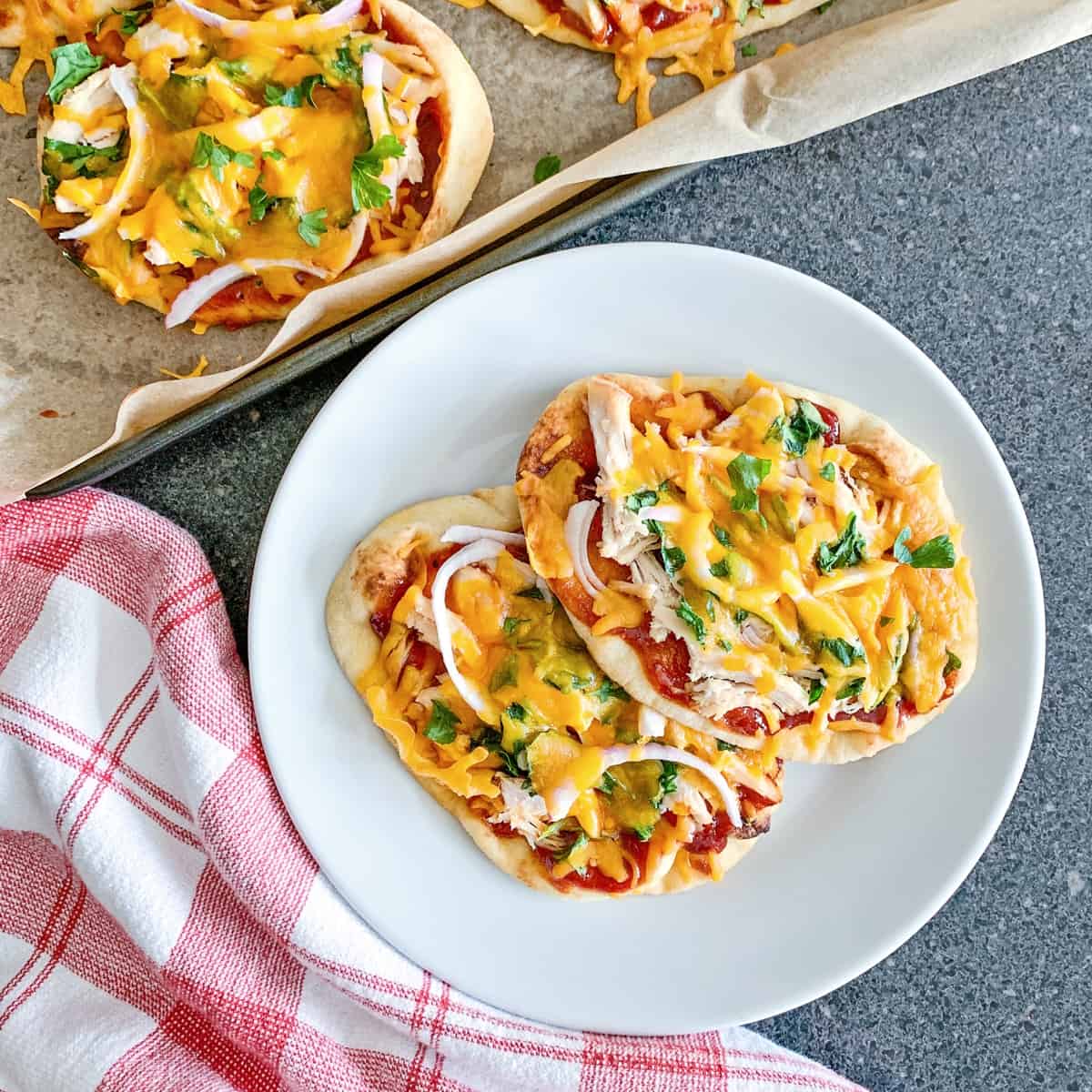 BBQ Chicken Naan Pizzas