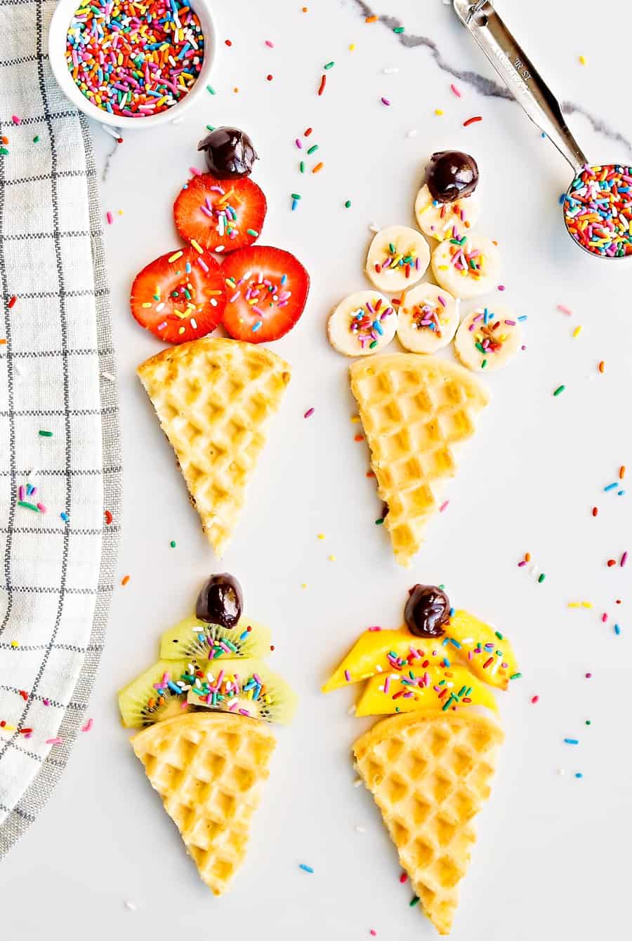 Waffle Fruit Ice Cream Cones