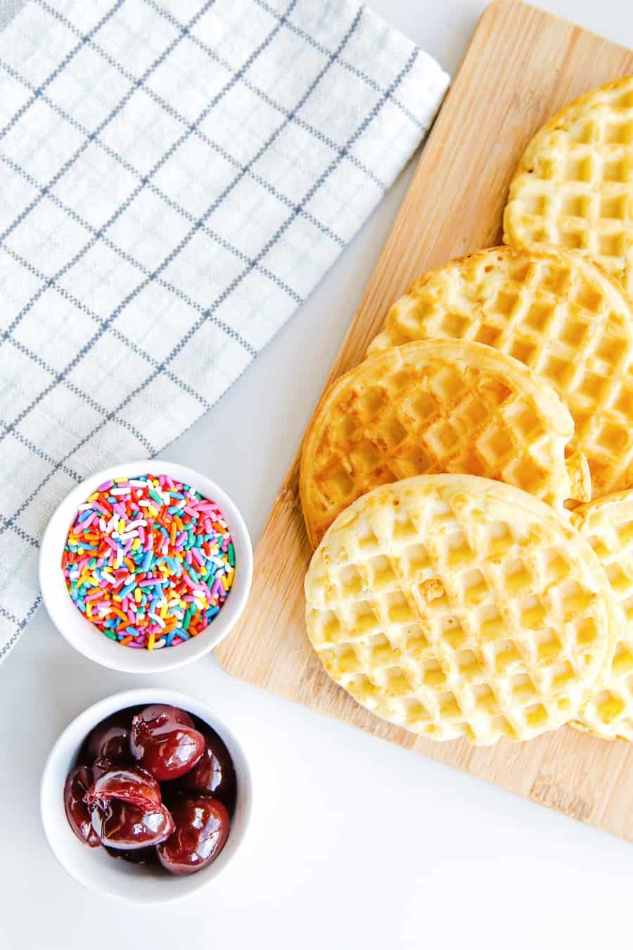 waffles, sprinkles and cherries