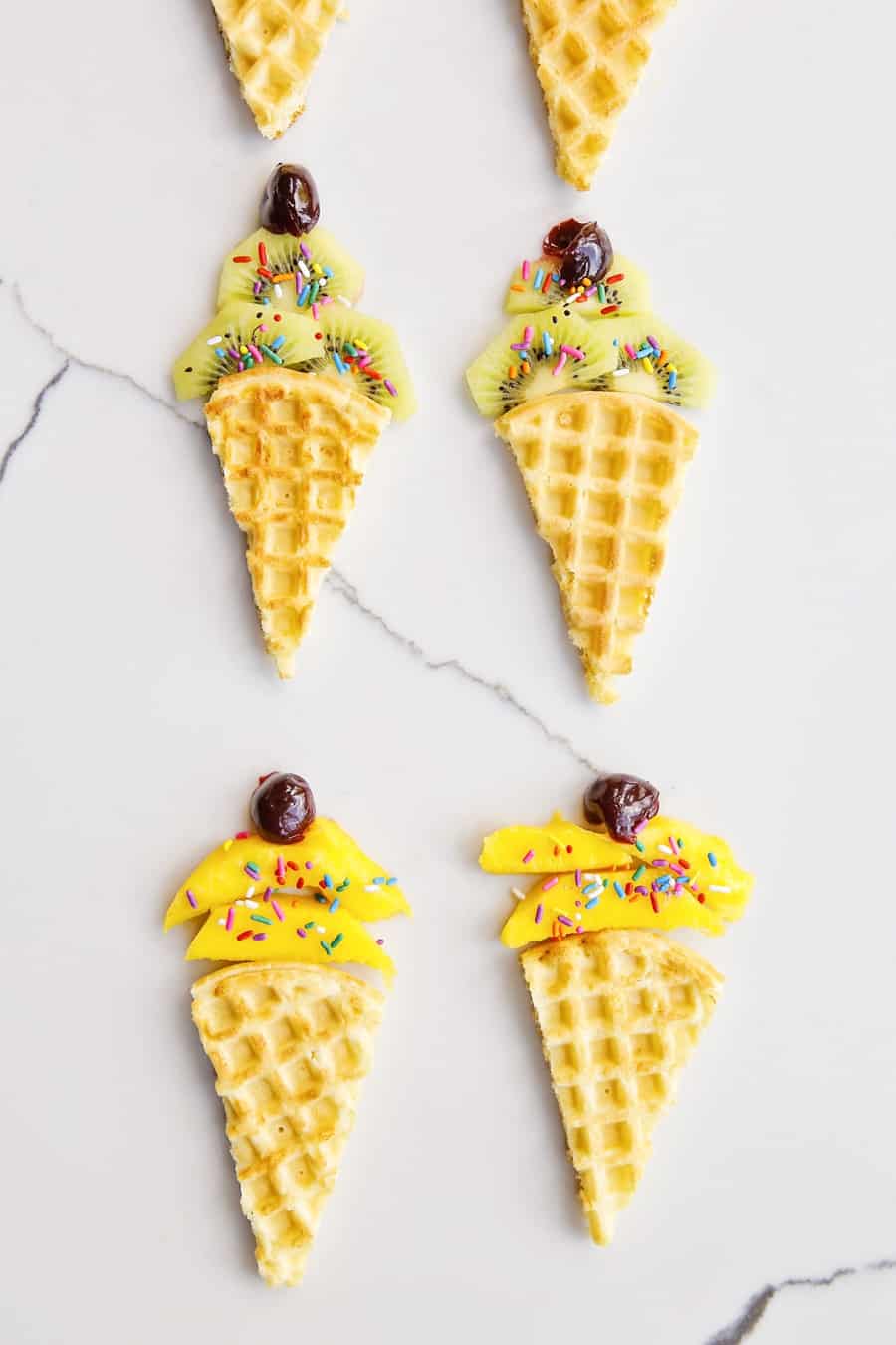 Waffle Fruit Ice Cream Cones