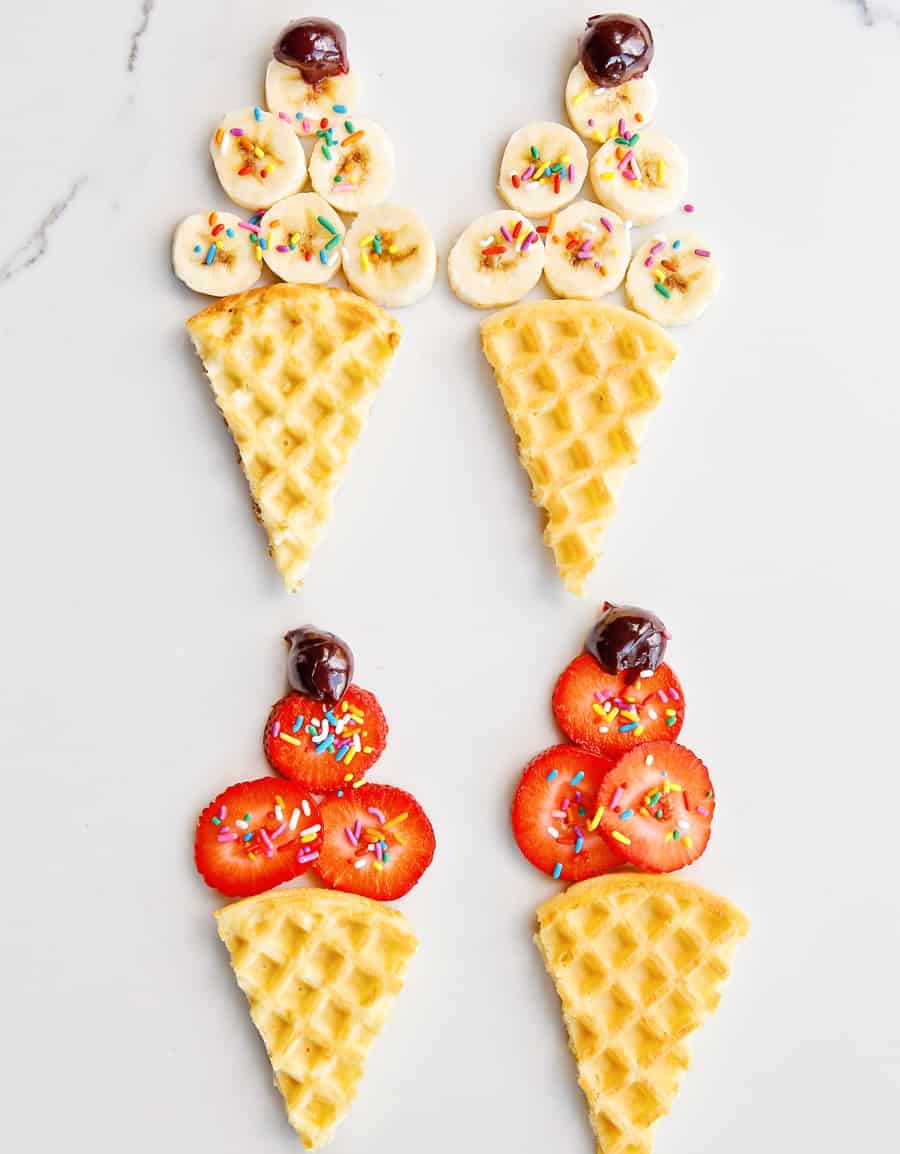 Waffle Fruit Ice Cream Cones