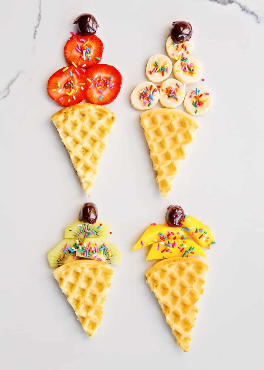 Waffle Fruit Ice Cream Cones