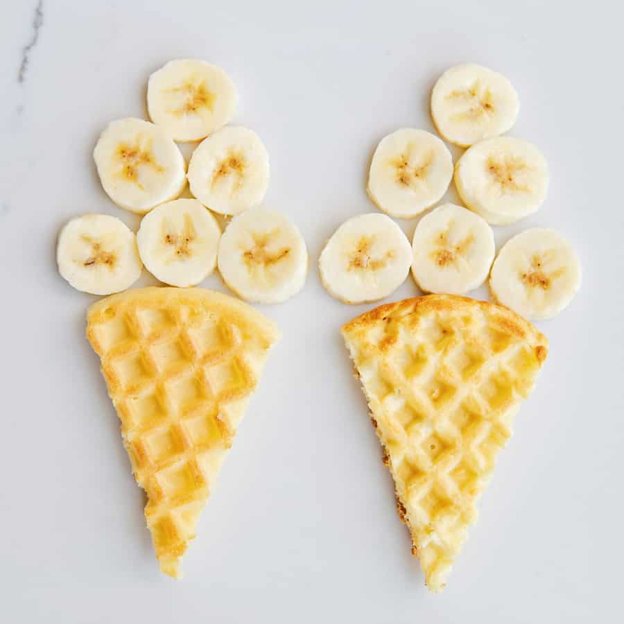 waffle banana ice cream cones