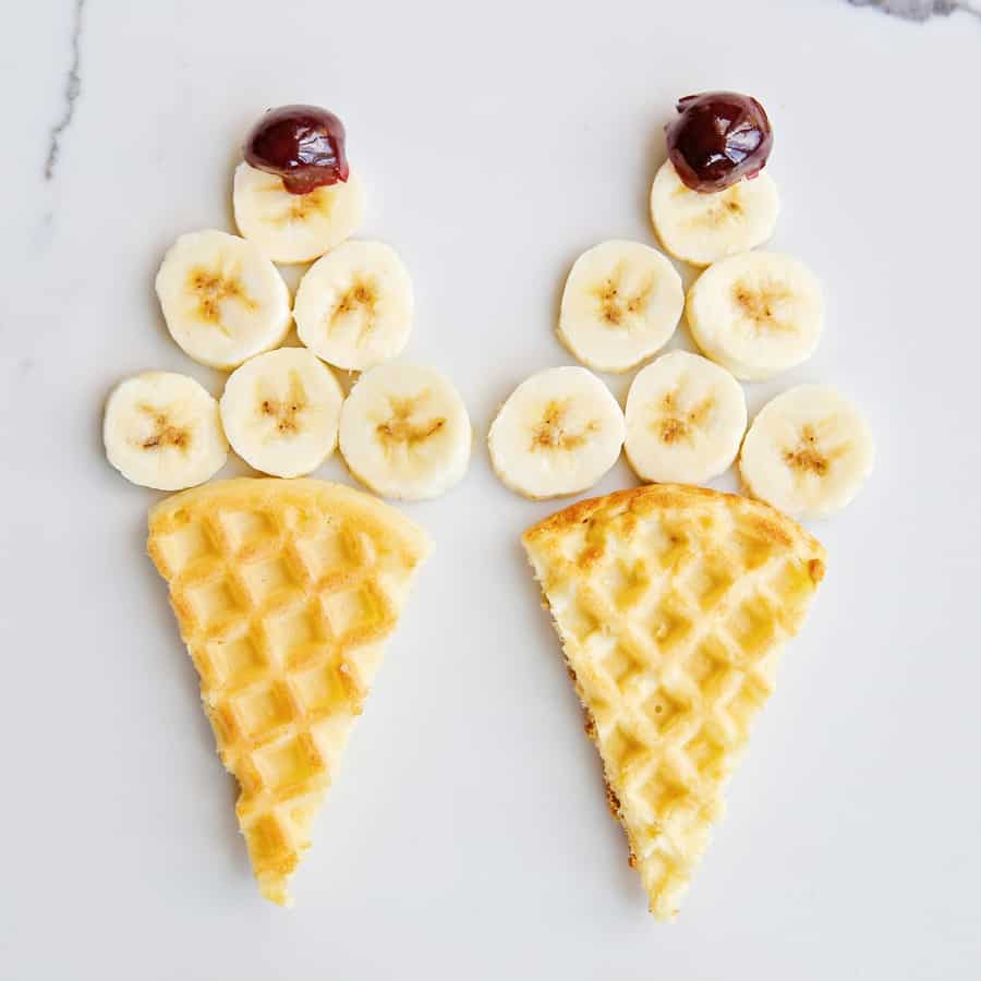 waffle banana ice cream cones