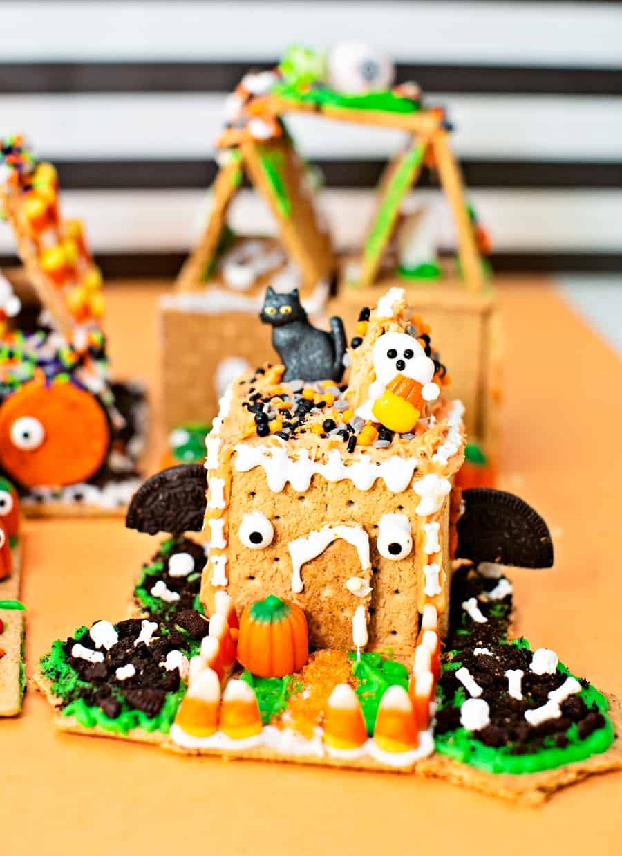 Haunted Houses made out of graham crackers