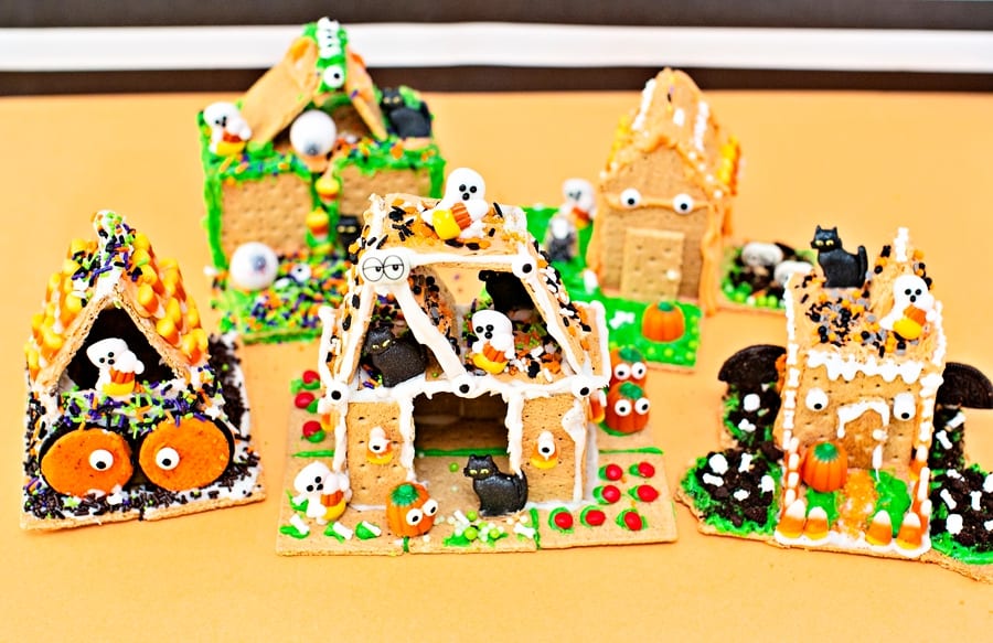 Haunted Houses made out of graham crackers