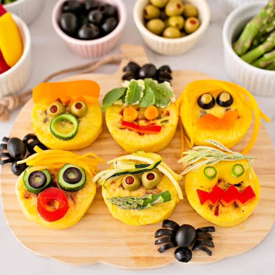 Three Bridges Egg Bites Monster Faces Cute Halloween Snack or Lunch for Kids