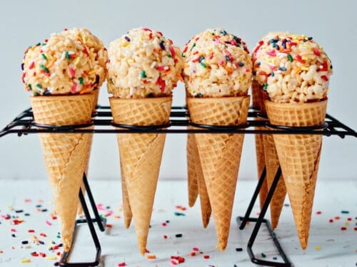 Rice Krispie Treat Ice Cream Cones - Your Cup of Cake