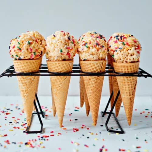 Rice Krispie Treat Ice Cream Cones - Your Cup of Cake