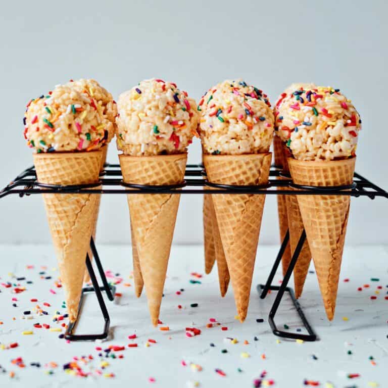 Rice Krispie Sprinkle Ice Cream Cones